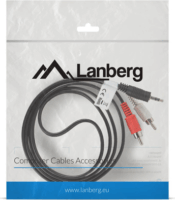 Lanberg 3.5 Jack apa - 2x RCA Sztereó kábel 1.5m - Fekete