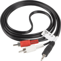 Lanberg 3.5 Jack apa - 2x RCA Sztereó kábel 1.5m - Fekete