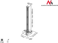 Maclean MC-517 Mennyezeti projektor tartó - Ezüst