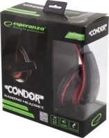 Esperanza CONDOR Mikrofonos Gamer Fejhallgató Piros-Fekete