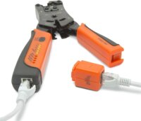 Handy racsnis krimpelő fogó kábeltesztelővel (RJ11 / RJ12 / RJ45)