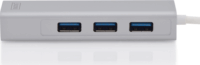 Digitus DA-70255 USB 3.0 HUB + Ethernet (3+1 port) Ezüst