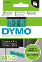 Dymo D1 Feliratozógép szalag 12mm / 7m - Zöld alapon fekete