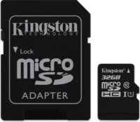 Kingston 32GB Canvas Select microSDHC UHS-I CL10 memóriakártya + Adapter