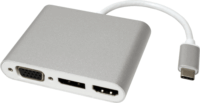 Roline 12.03.3230 USB 3.1 C apa -VGA+HDMI+DisplayPort anya adapter - Ezüst