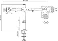 Multibrackets Deskmount Basic Dual 15"-27" TV asztali konzol Fekete