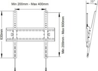 Multibrackets Universal Wallmount 63"-110" TV fali rögzítő konzol Fekete
