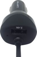 Cellect Autós USB töltő Type-C típusú kábellel és adapterrel (5V / 2.4A) Fekete