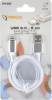 Sbox MAGNETIC-IPH USB-A - Lighting (apa - apa) mágneses kábel 1m - Ezüst