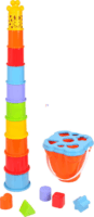 Playgo Toys 2388 Zsiráf készségfejlesztő Piramis építő játék