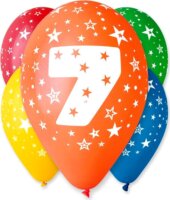 Godan GS110/7 Színes számos lufi 7 - 5 darabos