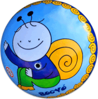 Bogyó és Babóca mintás gumilabda - 22 cm