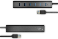 Axagon HUE-SA7BP 7 portos USB3.0 gyorstöltő HUB - Fekete