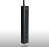 Axagon HUE-SA7BP 7 portos USB3.0 gyorstöltő HUB - Fekete