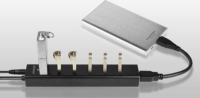 Axagon HUE-SA7BP 7 portos USB3.0 gyorstöltő HUB - Fekete