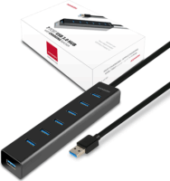 Axagon HUE-SA7BP 7 portos USB3.0 gyorstöltő HUB - Fekete