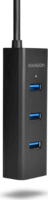 Axagon HUE-S2BP USB3.0 Gyorstöltő HUB (4 port) Tápegységgel Fekete