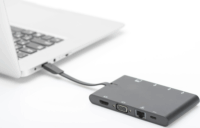 Digitus DA-70865 USB-C Utazó dokkoló - Fekete