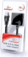 Gembird AB-U3M-VGAF-01 USB 3.0 apa > VGA anya Videó adapter 0.15m - Fekete