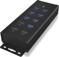 IcyBox IB-HUB1703-QC3 USB 3.0 HUB (7+3 port) Fekete
