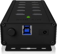 IcyBox IB-HUB1703-QC3 USB 3.0 HUB (7+3 port) Fekete