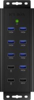 IcyBox IB-HUB1703-QC3 USB 3.0 HUB (7+3 port) Fekete