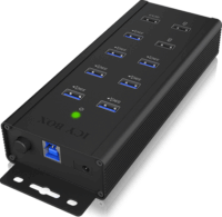 IcyBox IB-HUB1703-QC3 USB 3.0 HUB (7+3 port) Fekete