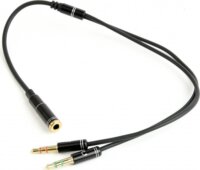Gembird CCA-418 Audio cross-over adapter kábel 0.2m (2x3.5mm jack apa - 3.5mm jack anya) Fekete