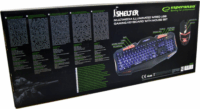 Esperanza Shelter Multimédiás Vezetékes USB Gaming Billentyűzet ENG + Egér Szett - Fekete