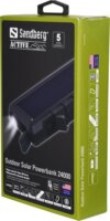 Sandberg 420-38 Napelemes Powerbank 24000mAh 18W (1.5-3A / 5-12V) - Fekete