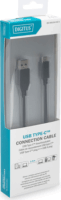 Digitus DB-300136-010-S USB-C apa - USB-A apa Adat- és töltőkábel 1m - Fekete