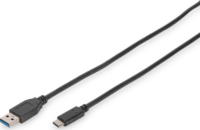 Digitus DB-300136-010-S USB-C apa - USB-A apa Adat- és töltőkábel 1m - Fekete