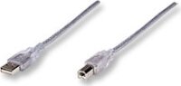 Manhattan USB 2.0 összekötő kábel A-B M/M 5m ezüst