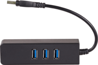 Akyga AK-AD-32 USB 3.0 HUB (3 port + 1 db RJ45) Fekete