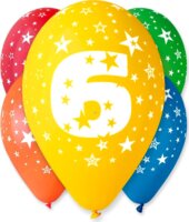 Godan GS110/6 Színes számos lufi 5 darabos - 6