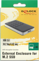 DeLOCK 42594 M.2 B-Key USB 3.0 Külső SSD ház titkosítás funkcióval - Fekete