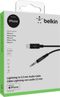 Belkin AV10172BT03-BLK MIXIT 3.5mm Jack - Lightning Adapter kábel 0.9m Fekete