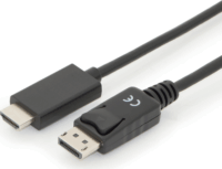 Assmann AK-340303-030-S DisplayPort - HDMI-A Adapter kábel 3m Fekete
