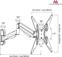 Maclean MC-784 32 "-55" LCD TV/Monitor fali tartó Fekete