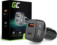 Green Cell CAD33 Autós USB töltő (2 port: USB-C Power Delivery + USB Quick Charge 3.0) 42W Fekete