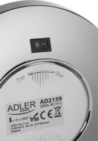 Adler AD 2159 LED Asztali Kozmetikai Sminktükör Ø 15 cm - Szürke