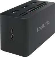 Logilink CR0042 USB 3.0 HUB (3 port) + Kártyaolvasó Fekete