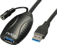 Lindy 43156 USB 3.0 hosszabbító kábel 10m - Fekete