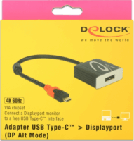 DeLOCK USB-C apa - DisplayPort anya adapter - Fekete
