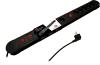 Maclean MCE10 220V Hálózati Elosztó 10 aljzatos 1.5m - Fekete