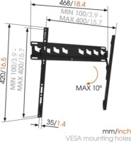Vogel's MA3010 32"- 55" TV fali tartó - Fekete