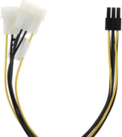 Akasa AK-CB4-6 2x4pin Molex - 6pin PCIe adapter - 10cm