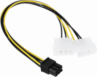 Akasa AK-CB4-6 2x4pin Molex - 6pin PCIe adapter - 10cm