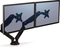 Fellowes 8042501 0"-27" Platinum LCD TV/Monitor asztali tartó kar 2 monitorhoz Fekete