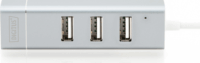 Digitus DA-70253 USB 2.0 HUB (3 port) Ethernettel - Ezüst